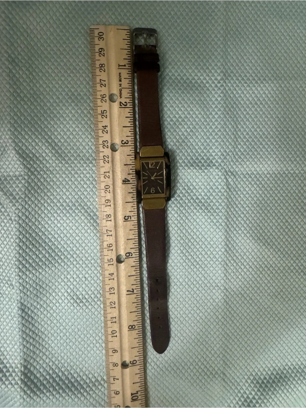 Anne Klein Brown Leather Strap Tortoise Gold-Tone Watch new Battery